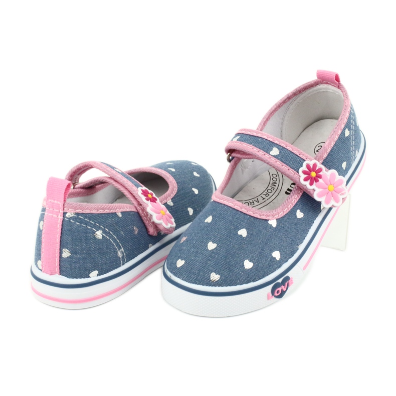 American Club TEN14 Sneaker con velcro blu rosa grigio 3