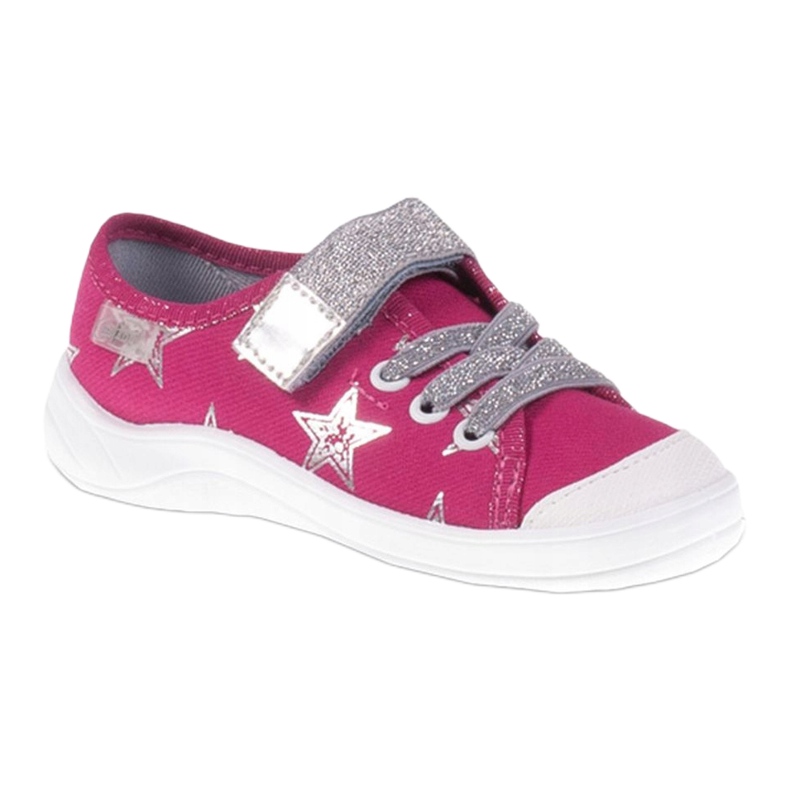 Ciabatte sneakers bambina con stelle Befado 251X096 rosa argento 1