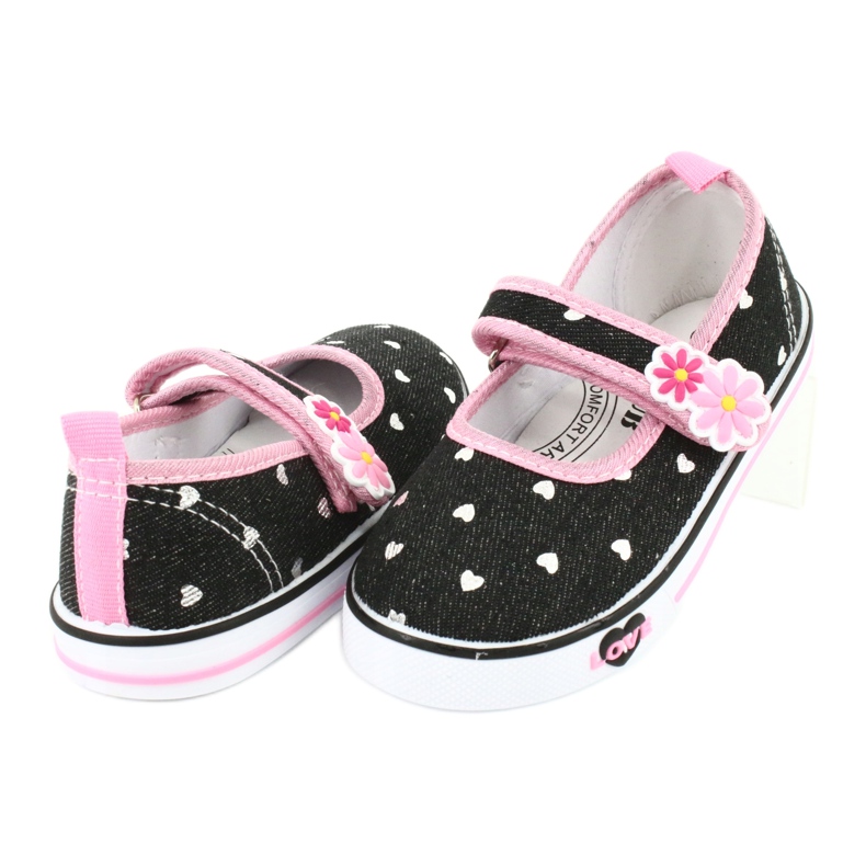 American Club TEN14 scarpe da ginnastica con velcro nero rosa 3