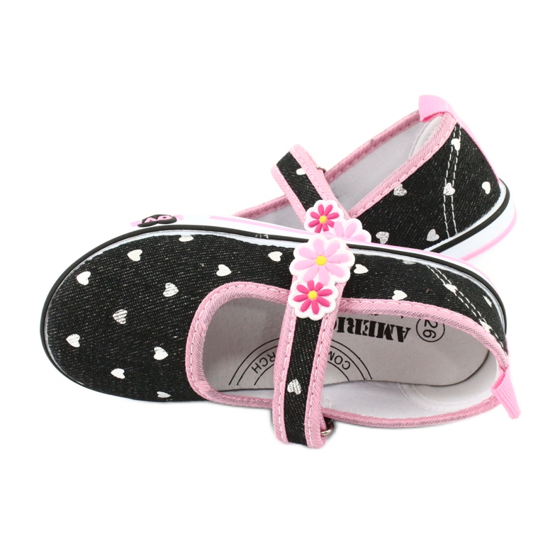 American Club TEN14 scarpe da ginnastica con velcro nero rosa 4