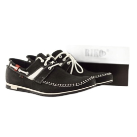 Scarpe sportive da uomo Riko 625 in pelle bianco nero 4