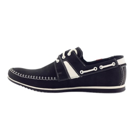 Scarpe sportive da uomo Riko 625 in pelle bianco nero 2