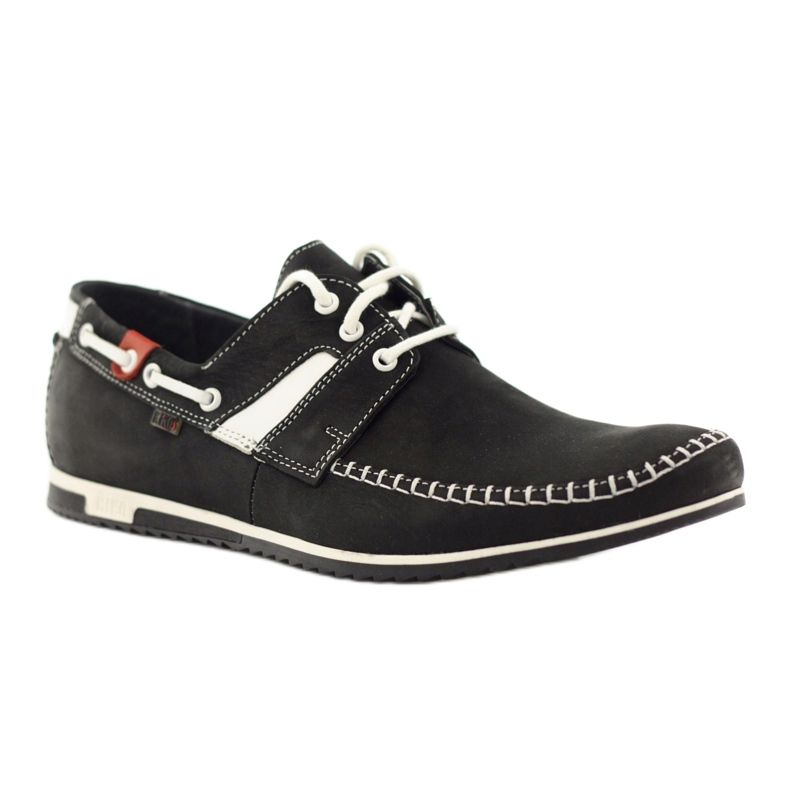 Scarpe sportive da uomo Riko 625 in pelle bianco nero 1