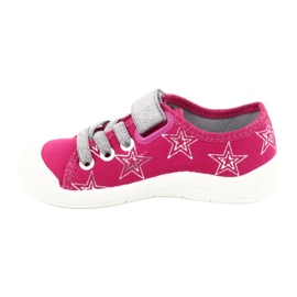 Ciabatte sneakers bambina con stelle Befado 251X096 rosa argento 2