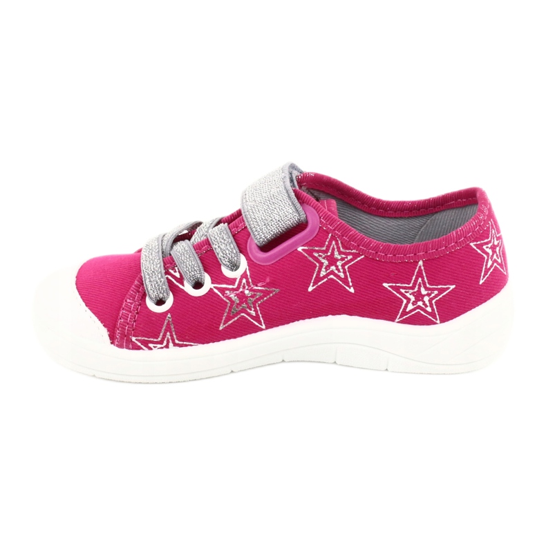 Ciabatte sneakers bambina con stelle Befado 251X096 rosa argento 2