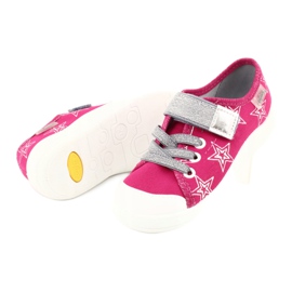 Ciabatte sneakers bambina con stelle Befado 251X096 rosa argento 4