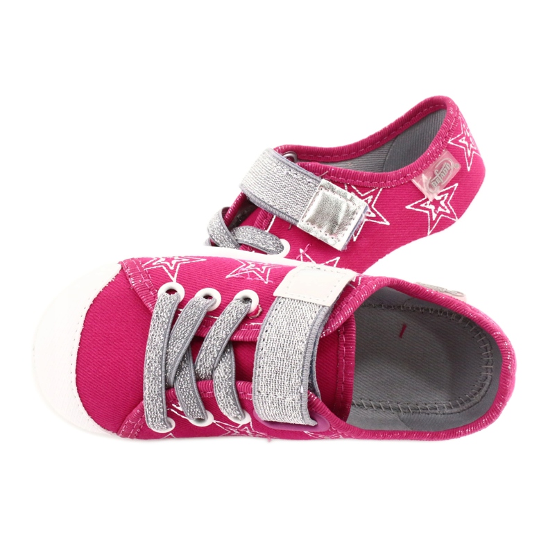 Ciabatte sneakers bambina con stelle Befado 251X096 rosa argento 5