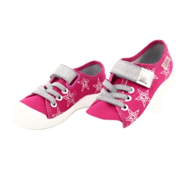Ciabatte sneakers bambina con stelle Befado 251X096 rosa d'argento 3