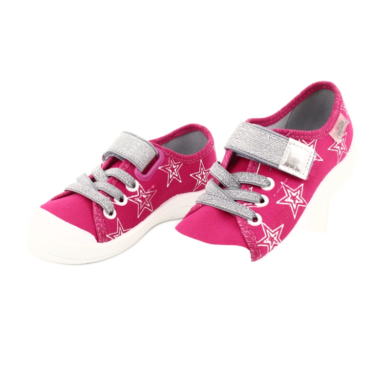 Ciabatte sneakers bambina con stelle Befado 251X096 rosa d'argento 3