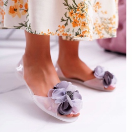 Lu Boo | Ballerine Gomma Meliski Fiori Bianco Candela incolore 1