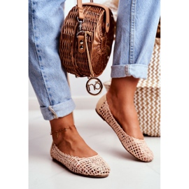 Lu Boo Ballerine Traforate Beige Da Donna Intrecciate Carry 1