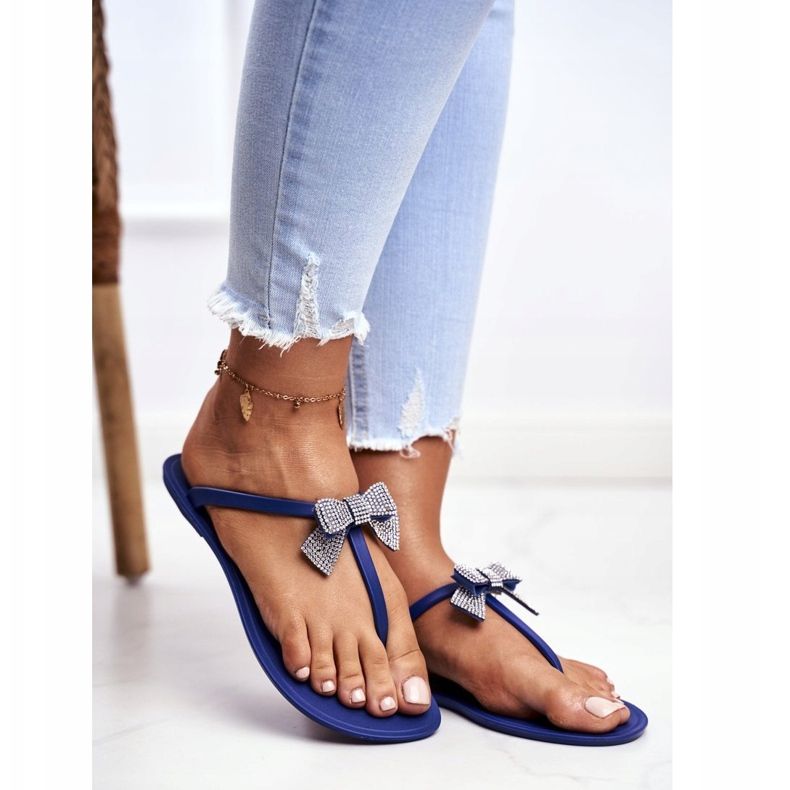 LU BOO Pantofole in gomma da donna Blu navy Infradito Archi Georgia 1