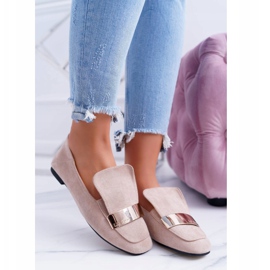 Mocassini Donna Con Targhetta Golden Lords Beige Lu Boo Harlem 1