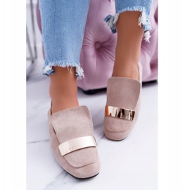 Mocassini Donna Con Targhetta Golden Lords Beige Lu Boo Harlem 2