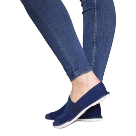 Sneakers slip-on blu navy HT48 in lycra 1