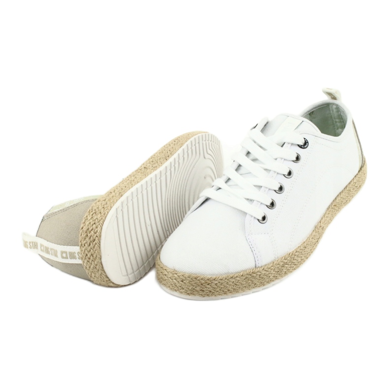 Espadrillas da uomo Big Star 174155 pizzo bianco marrone 4