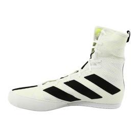 Adidas Box Hog 3 scarpe da boxe bianche bianco nero giallo 1