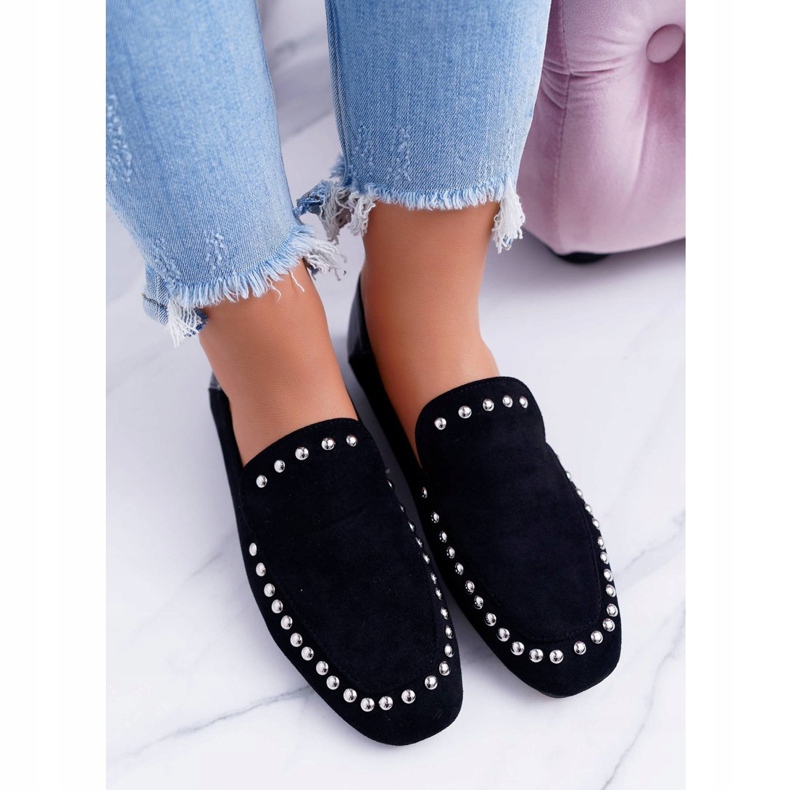 Lu Boo Ballerine nere Lords da donna con strass Planta nero 2