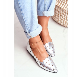 Lu Boo Ballerine da donna argento metallizzato Dianna grigio 2