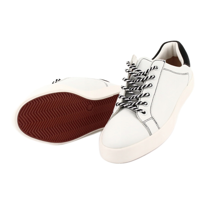 Sneakers in pelle bianca/blu navy di Caprice White/Navy Wied 23203 4