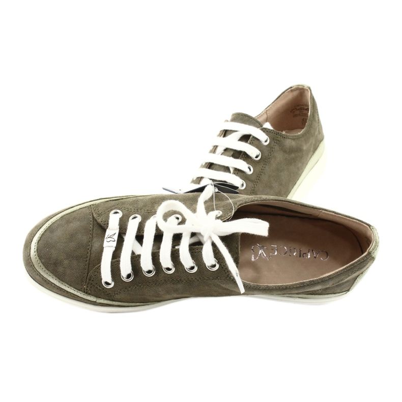 Sneakers donna in pelle Caprice 23654 verde 3