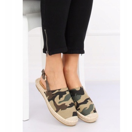 Espadrillas con tacco aperto camo HH-119 Camouflage verde 1