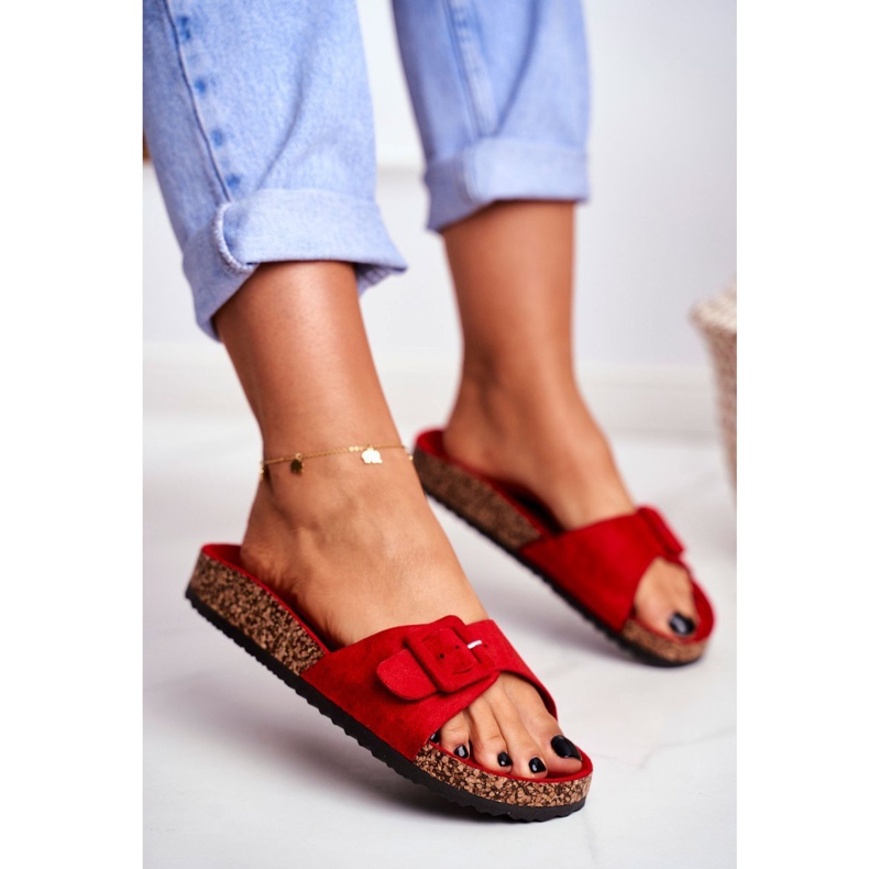 BUGO Pantofole Donna Fibbia Rossa Regolabile Rosaline rosso 1