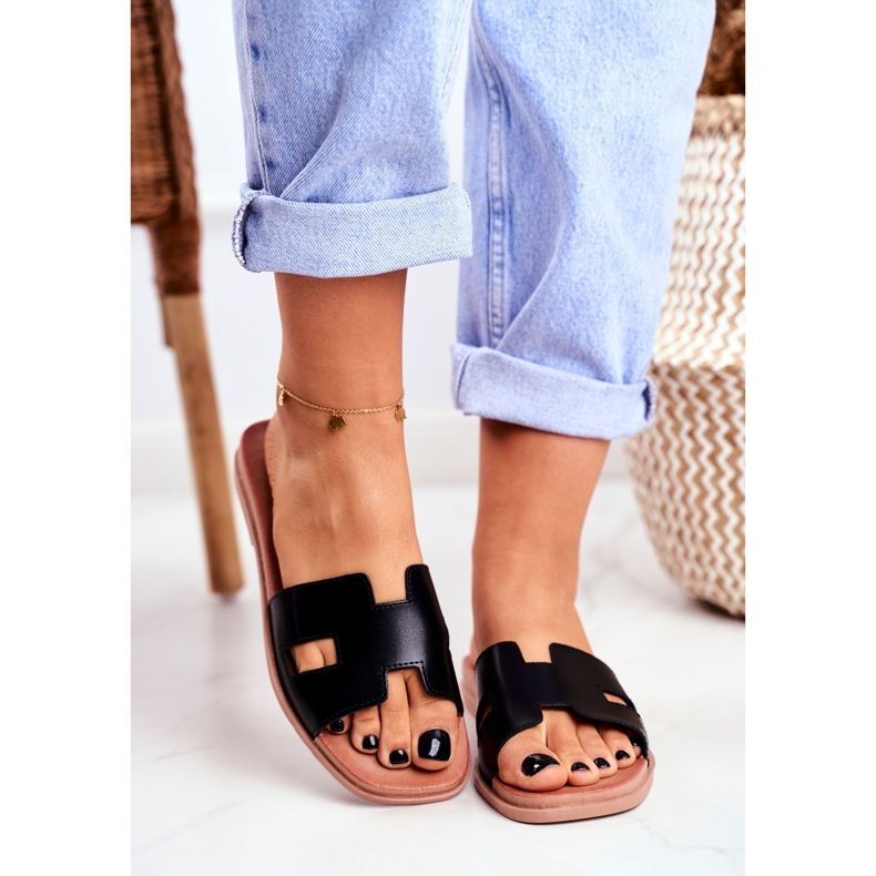 BUGO Pantofole Theodora classiche nere geometriche da donna nero 2