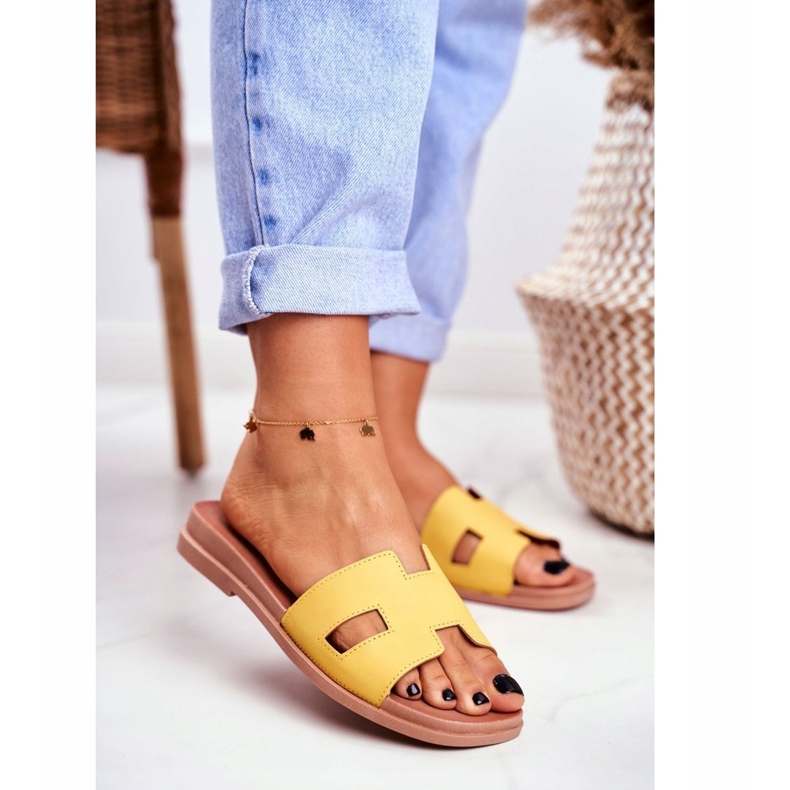 BUGO Pantofole da donna Giallo Geometrico Classico Theodora 1