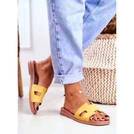 BUGO Pantofole da donna Giallo Geometrico Classico Theodora 2