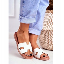 BUGO Pantofole da donna bianche geometriche classiche Theodora bianco 1