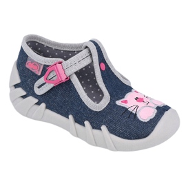 Scarpe per bambini Befado 110P378 blu navy rosa grigio 1