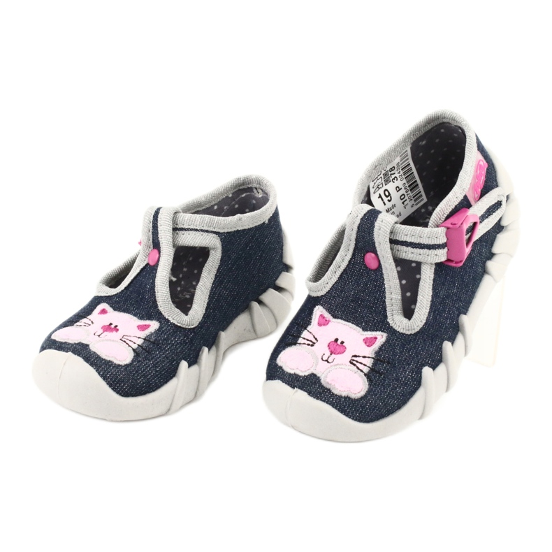 Scarpe per bambini Befado 110P378 blu navy rosa grigio 3