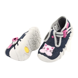 Scarpe per bambini Befado 110P378 blu navy rosa grigio 4