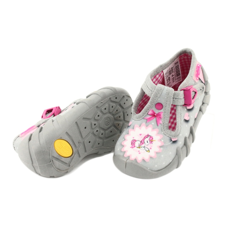 Scarpe per bambini Befado 110P359 bianca rosa grigio 4