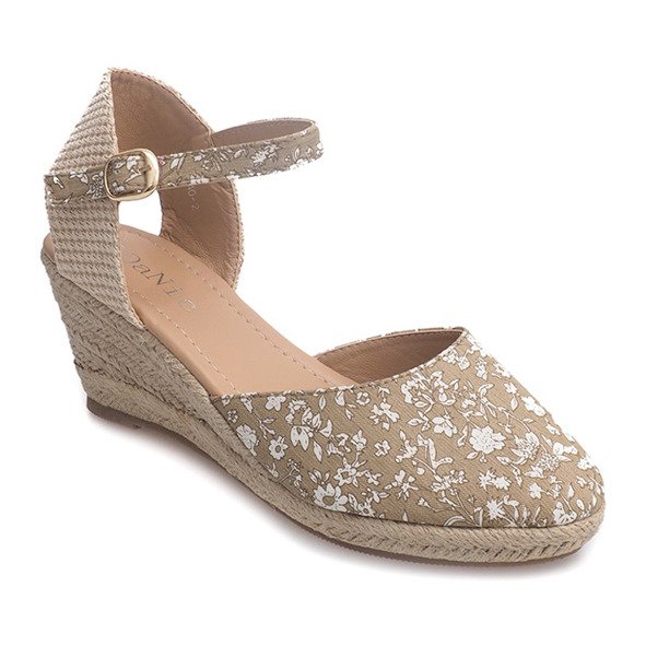 Sandali con zeppa 50427 Beige 1
