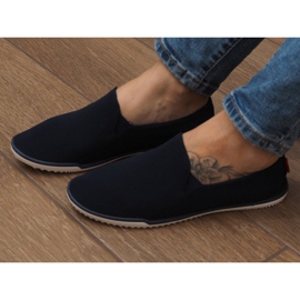 Sneakers senza lacci blu navy Lycra BL180 1