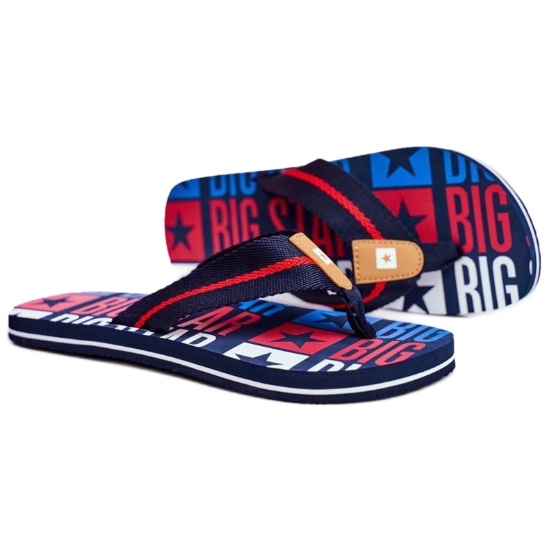 Pantofole da uomo Infradito Big Star Navy Blue FF274A484 blu navy 3
