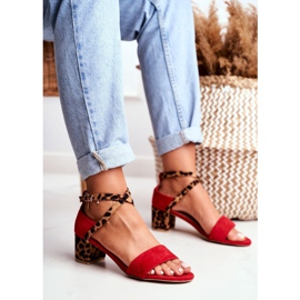 Lu Boo Sandali Pantera Rossa Sul Post Dora rosso 1