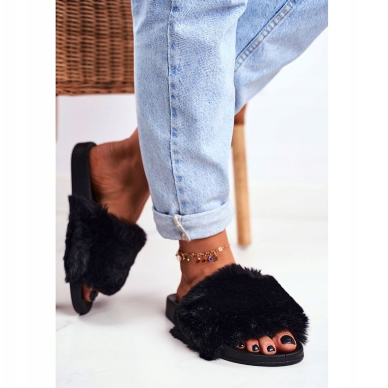 PB2 Pantofole Da Donna Con Pelliccia Nere Sensitive nero 2