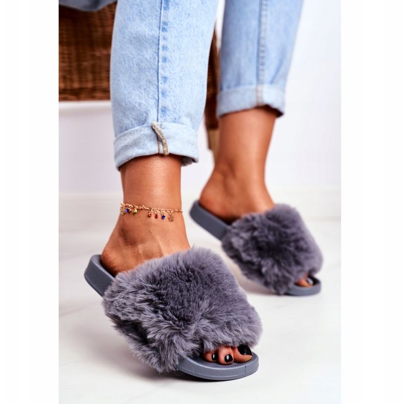 Bona Pantofole Da Donna Con Pelliccia Sensitive Grigie grigio 1