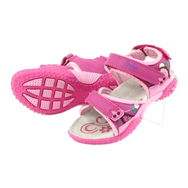 American Club Sandali da bambina con inserto in pelle rosa americano 1232 viola 2