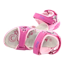 American Club Sandali da bambina con inserto in pelle rosa americano 1232 viola 3