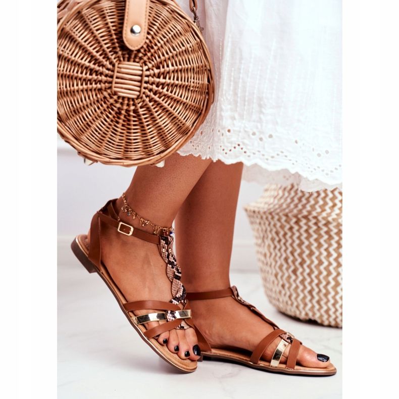 Sandali da donna Elegant Brown Snakeskin Brooke marrone 2