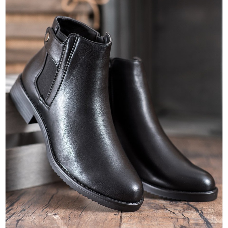 J. Star Stivali piatti comodi nero 1