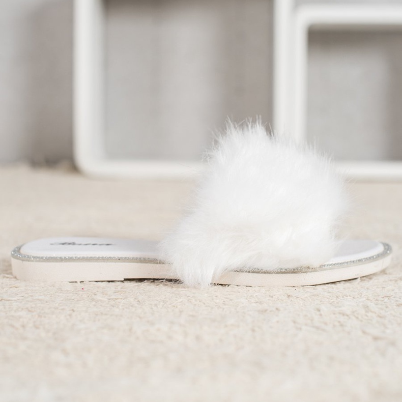 Bona Pantofole Alla Moda Con Pelliccia bianco 1