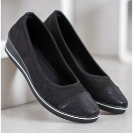 SHELOVET Ballerina nera su zeppa nero 2