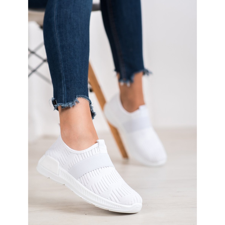 SHELOVET Scarpe sportive slip-on bianca 1