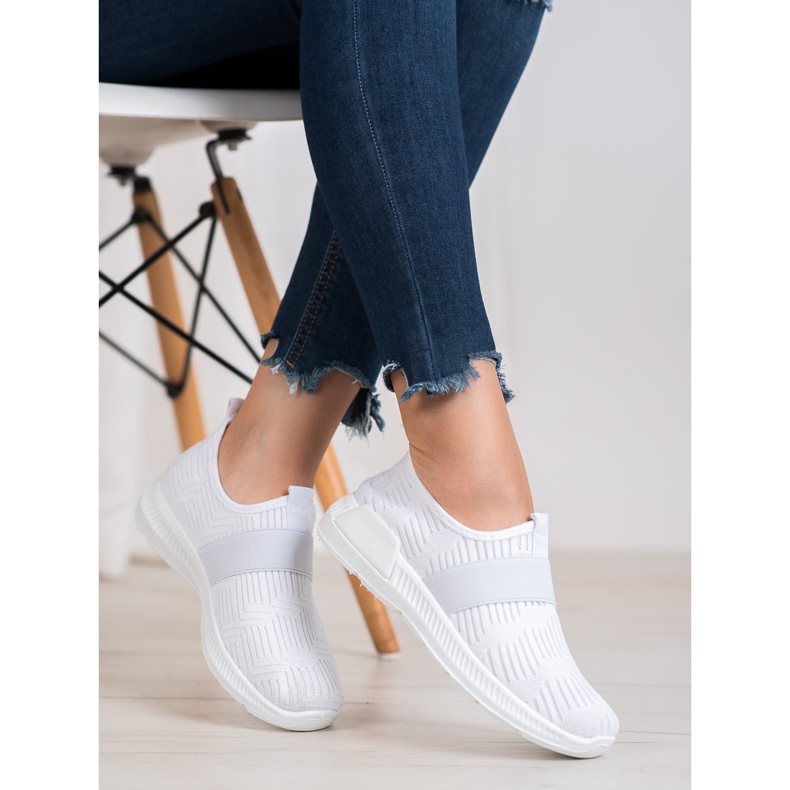 SHELOVET Scarpe sportive slip-on bianco 2