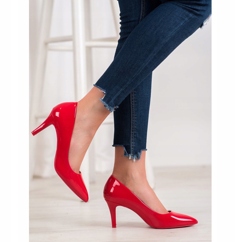 Gogo Décolleté Con Ecopelle rosso 1